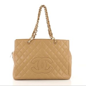 CHANEL Grand Timeless Shopping Tote in Quilted Caviar